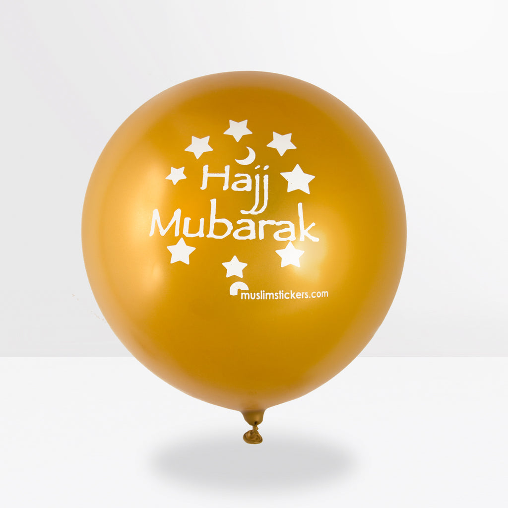 Hajj Mubarak Luftballon gold 5 Stück