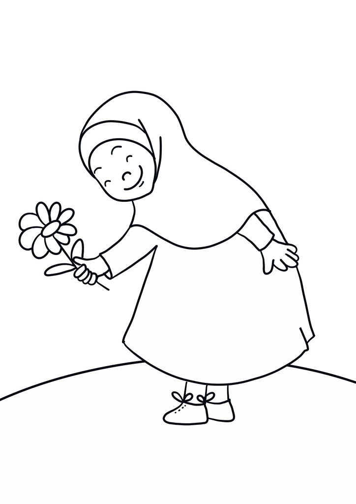 Muslima mit Blume-Dankeschön