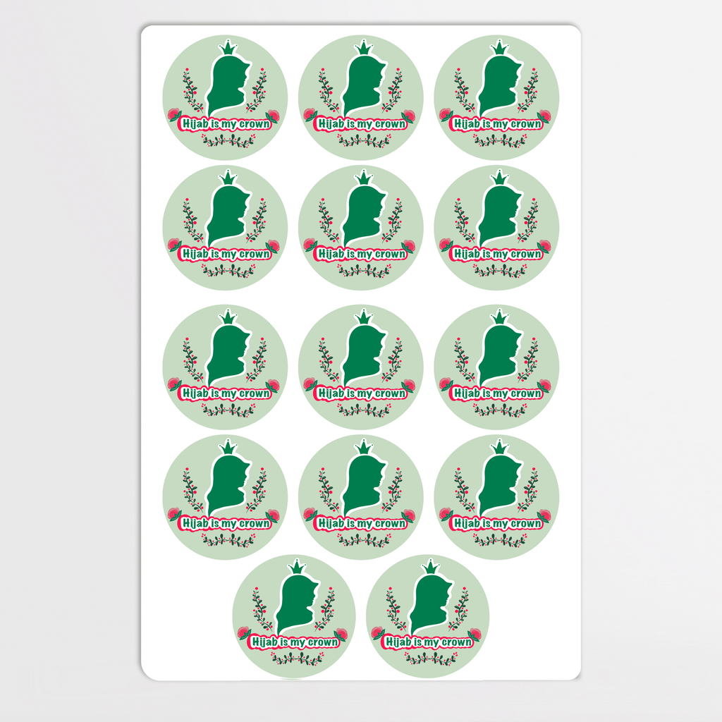 Sticker für Hijabparty lindgrün 42 tlg.