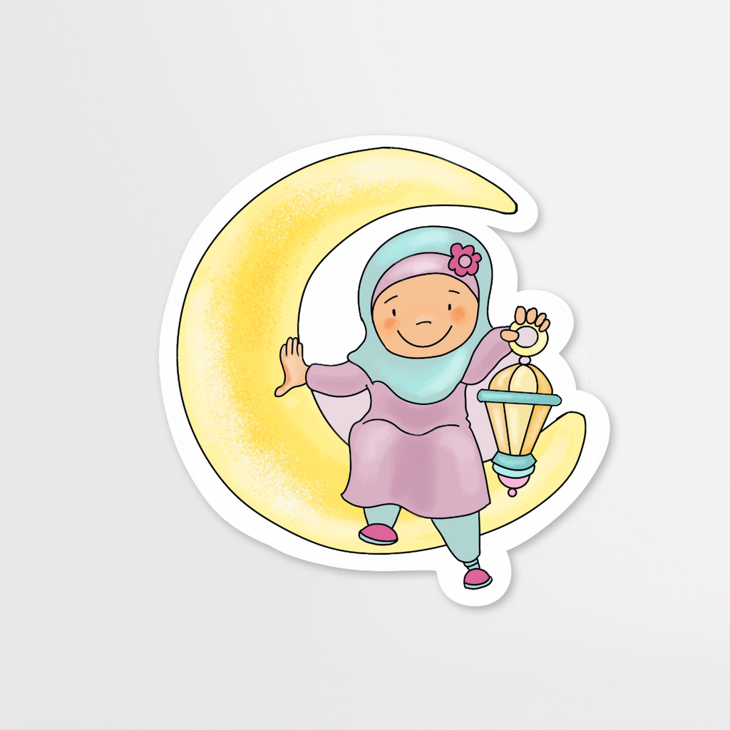 Sticker Mädchen mit Laterne