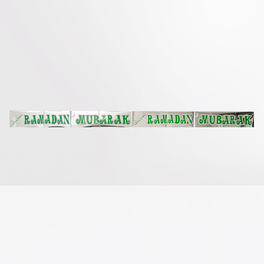 Ramadan Mubarak Banner Silber