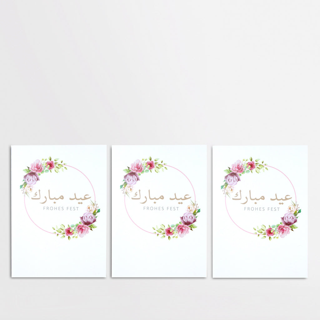 Grußkarten-Set Eid Mubarak "Floral"