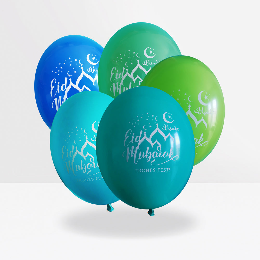 Luftballons Eid Mubarak türkis