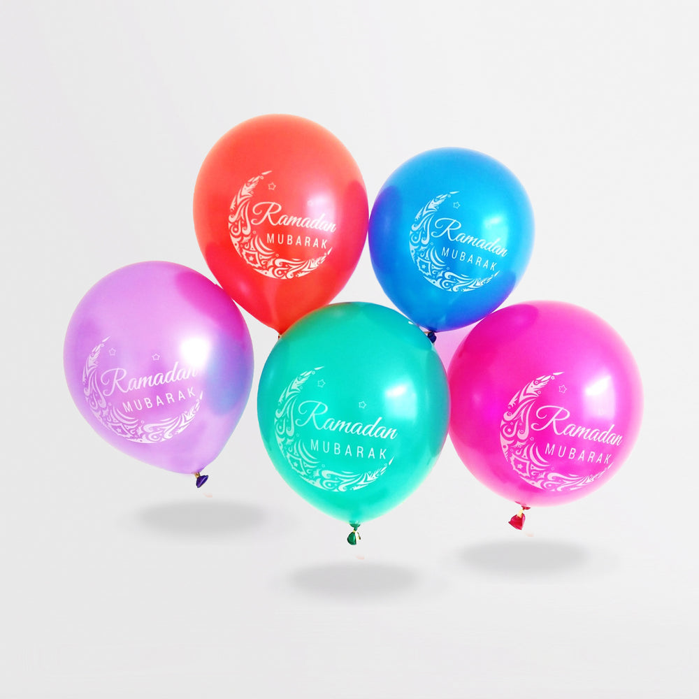 10 Ramadan Mubarak Luftballons farbig