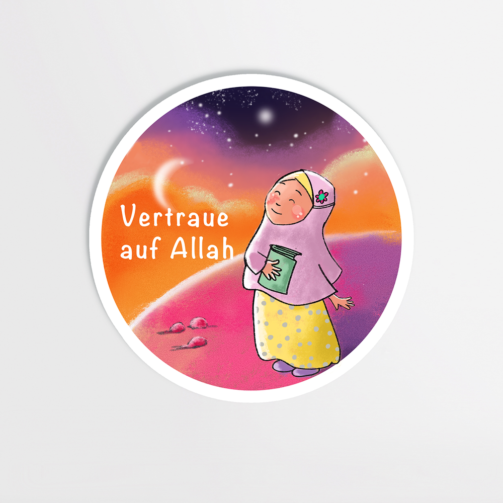Aufkleber Sticker "Vertraue auf Allah" 4 tlg.